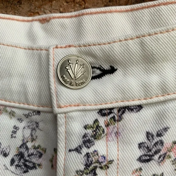 Rag & Bone Ellie Floral Denim Shorts - Picture 3 of 8